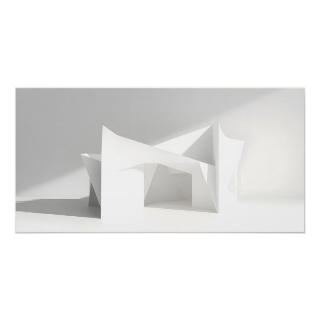 Pôster Geometria de Papel Elegante (Frente)