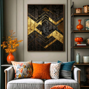 Poster Geometria Dourada