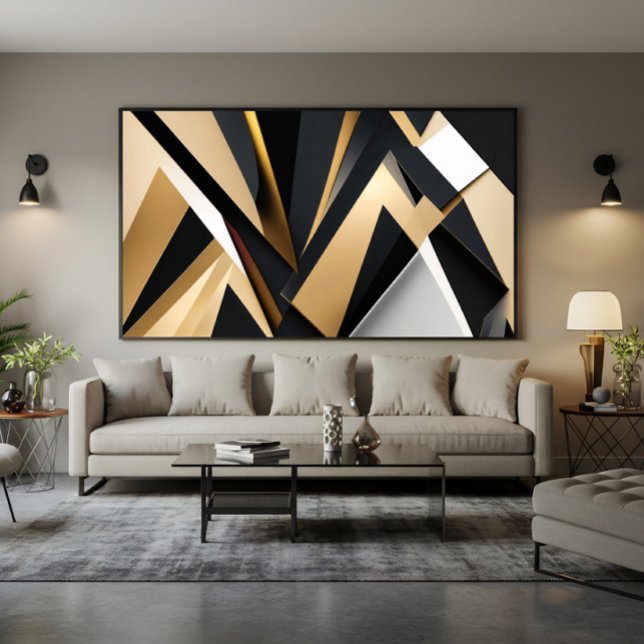 Poster Geometria Dourada de Luxo (Criador carregado)