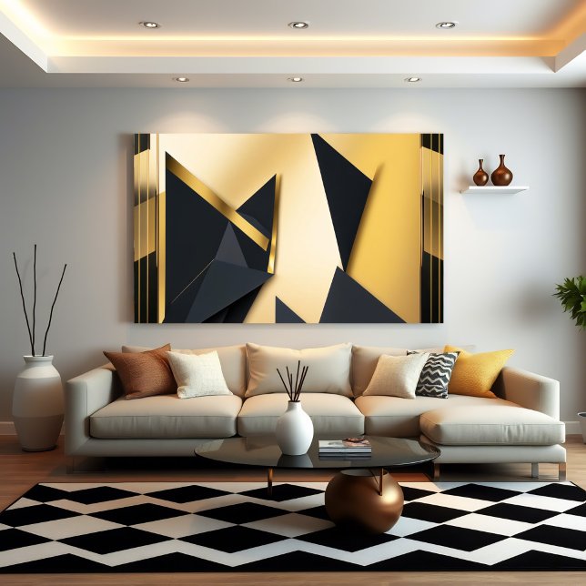 Poster Geometria em Camadas Douradas (Criador carregado)