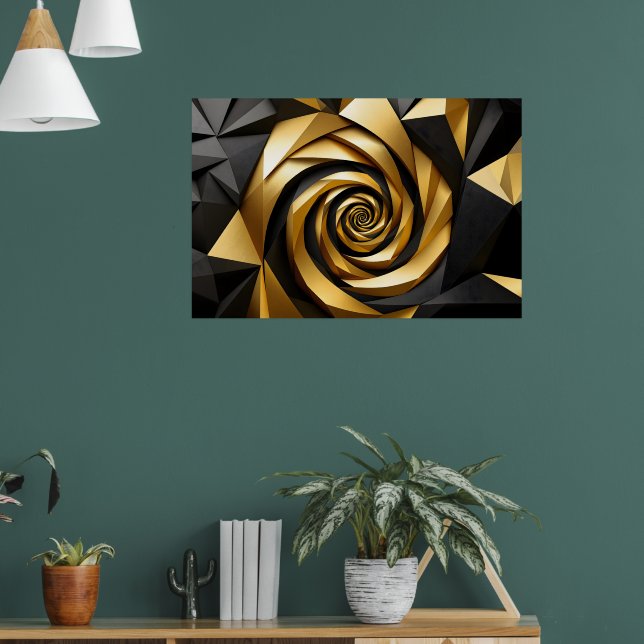Poster Geometria Espiral do ouro (Sala de Estar 1)