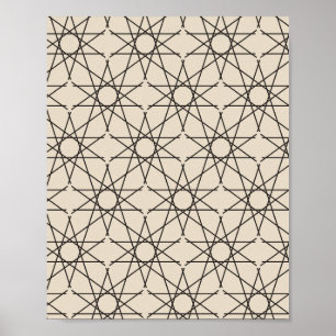 Poster Geometria Estelar Quíntupla em Areia e Tinta