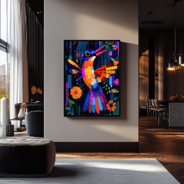 Poster Geometria Expressionista Beija-flor – Arte Vibrant