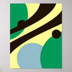 Poster Geometria Fluida em Cores Harmoniosas