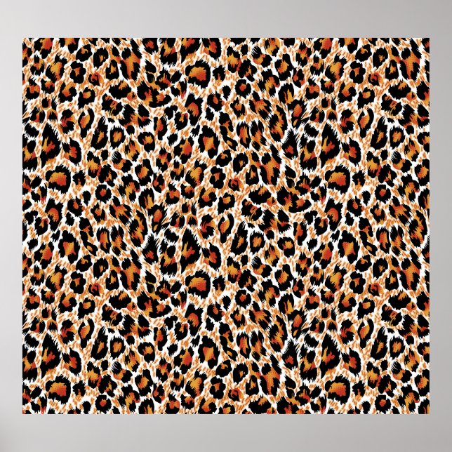 Poster Geometria Leopard: Ilustração Padrão (Frente)