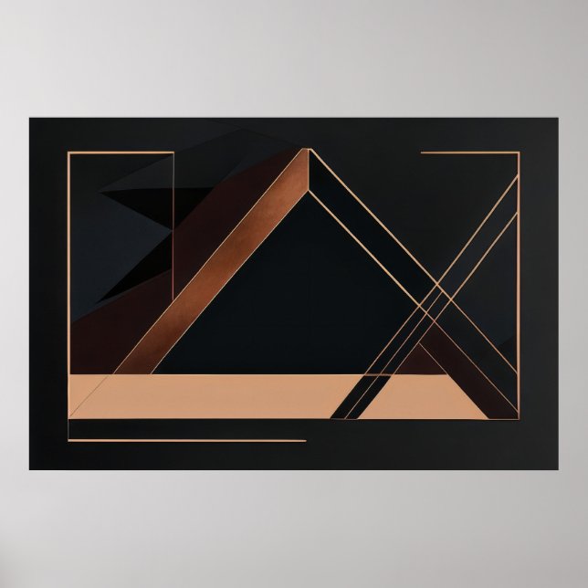 Poster Geometria Minimalista de Cobre (Frente)