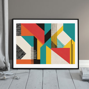 Poster Geometria Modular Retro