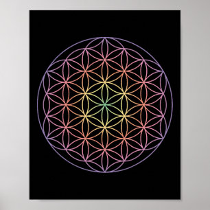 Poster Geometria Sagrada A Flor Da Vida Yoga Yantra Símbo