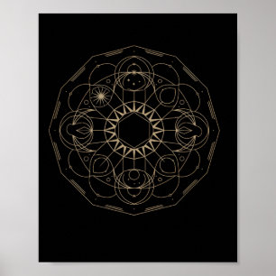 Poster Geometria Sagrada Cubo de Metatron Yoga Espiritual