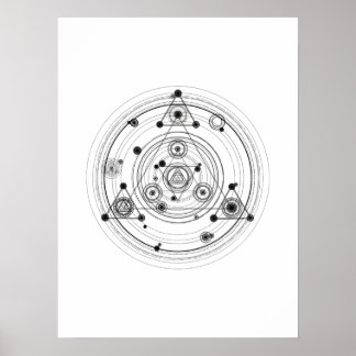 Poster Geometria sagrada e design de alquimia geométrica