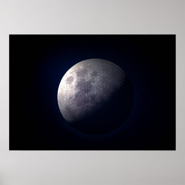 Poster Geometria sagrada - Flor da Vida na Lua (Frente)