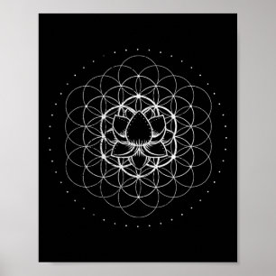 Poster Geometria Sagrada Flor Da Vida Yoga Lótus Dmt Mand