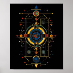 Poster Geometria Sagrada Metatron Arte Abstrato Espírito