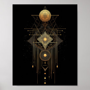 Poster Geometria Sagrada Metatron Arte Deco Abstrato Espi