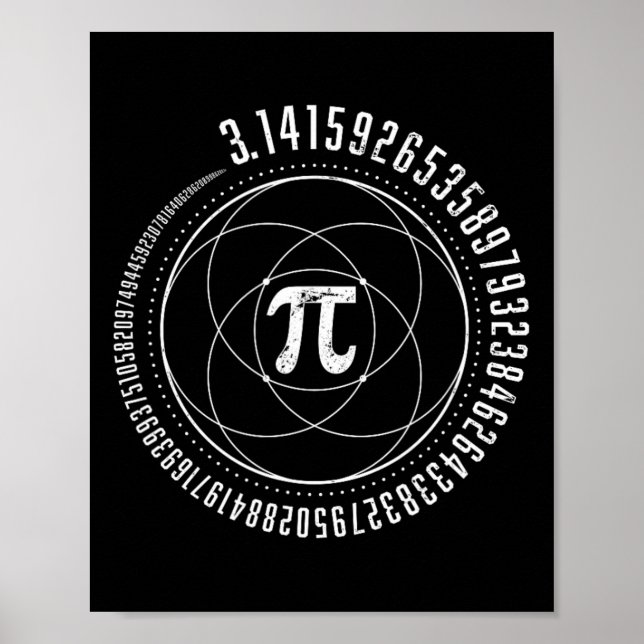 Poster Geometria Sagrada Pi Math Science Stem 3,14 Pi Day (Frente)
