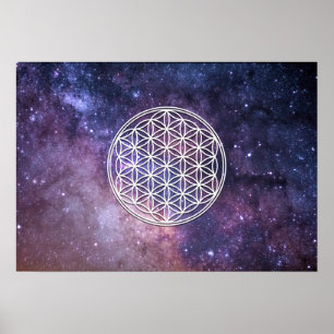 Poster Geometria sagrado - a flor da vida no universum