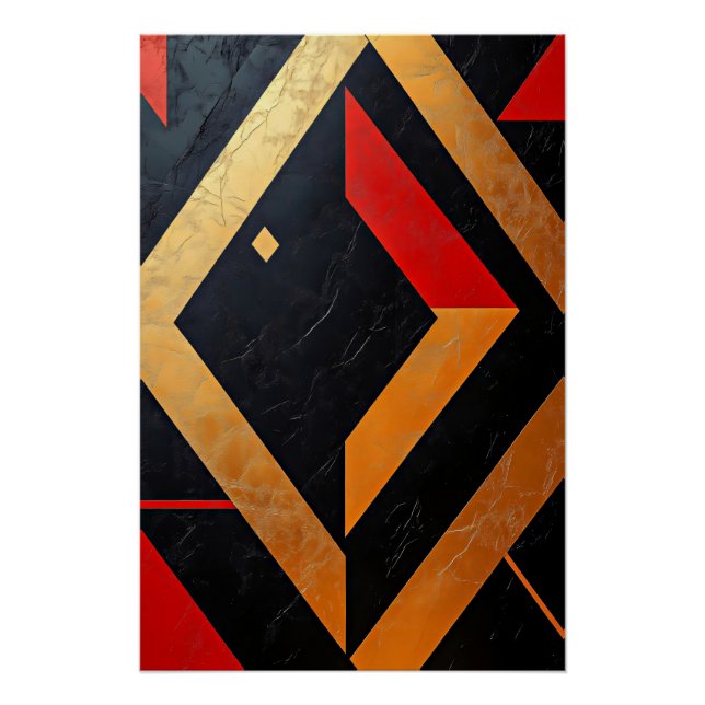 Pôster Geometrias flamejantes (Frente)