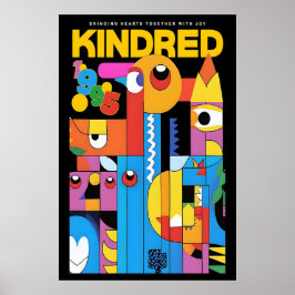 Poster Geometric Abstract Art Print Kindred Exhibition