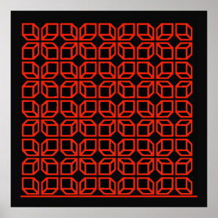 Poster 'Geometric Op-Art Poster'