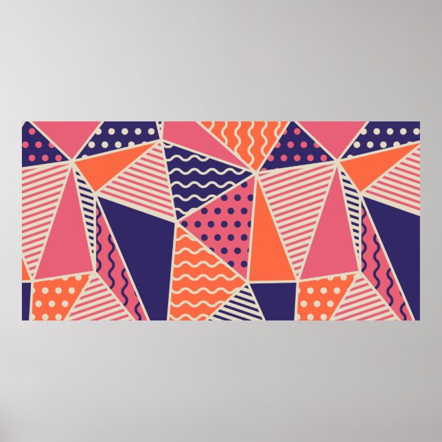 Poster Geometric pattern. Abstract triangle background. V (Frente)