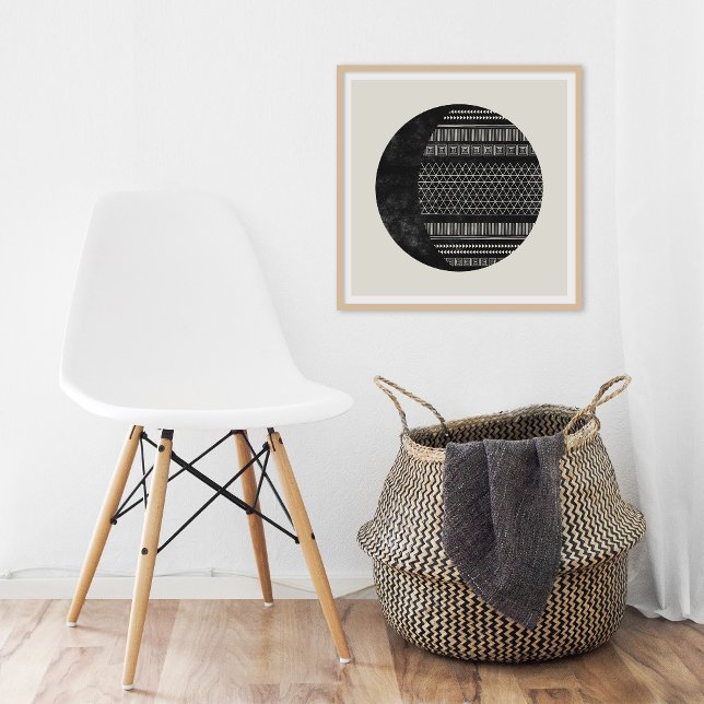 Poster Geometric Tribal Pattern Eclipse Moon Art Print (Criador carregado)
