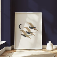 Geométrica Engole Arte Mínima Moderna de Aves