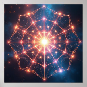 Poster Geométrico Abstrato: Obra de Arte Núcleo Luminoso