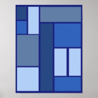 Geométrico ao Quadrado Azul - Forma e Cor de Emoçã