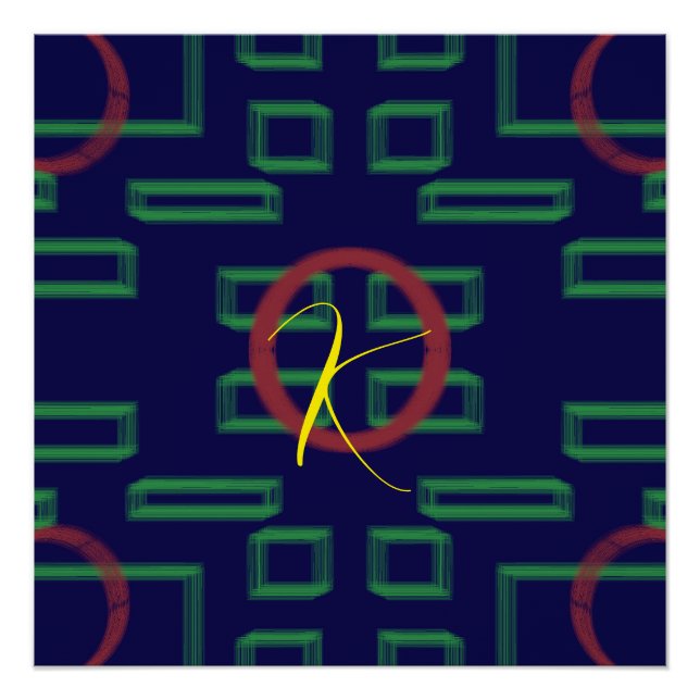 Pôster Geométrico Azul (Frente)