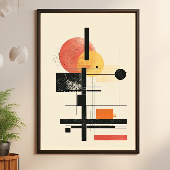 Poster Geométrico do pôr do sol Modernista (Criador carregado)