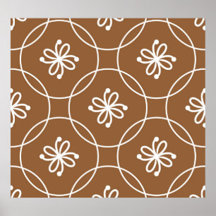 Poster Geométrico floral: padrão artístico de safra.