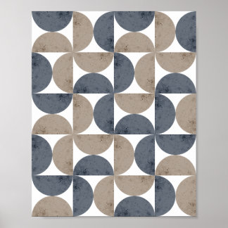 Poster Geométrico Moderno Texturizado Meia-Lua Século XX