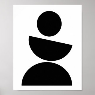 Poster Geométrico Negra Mínimo do meio século