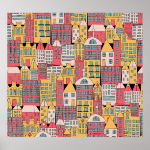 Poster Geométrico triangular: fundo Abstrato colorido