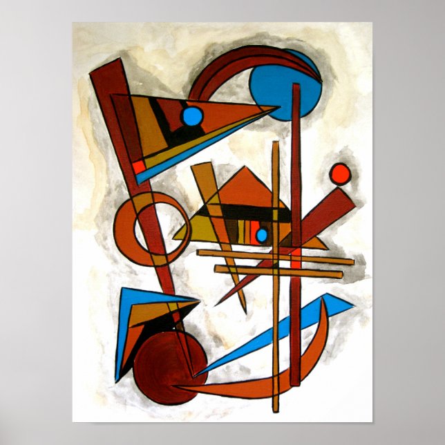 Pôster Geometrics - Arte Geométrica Moderna Bauhaus (Frente)