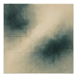 Pôster Geometry of Emotion Pt3 Japandi Teal Gray