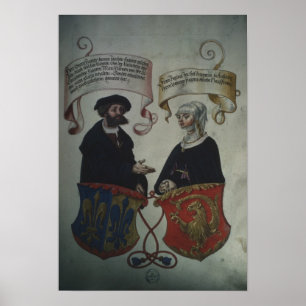 Poster Georg Fugger sua esposa Regina Imhoff, 'Geheim