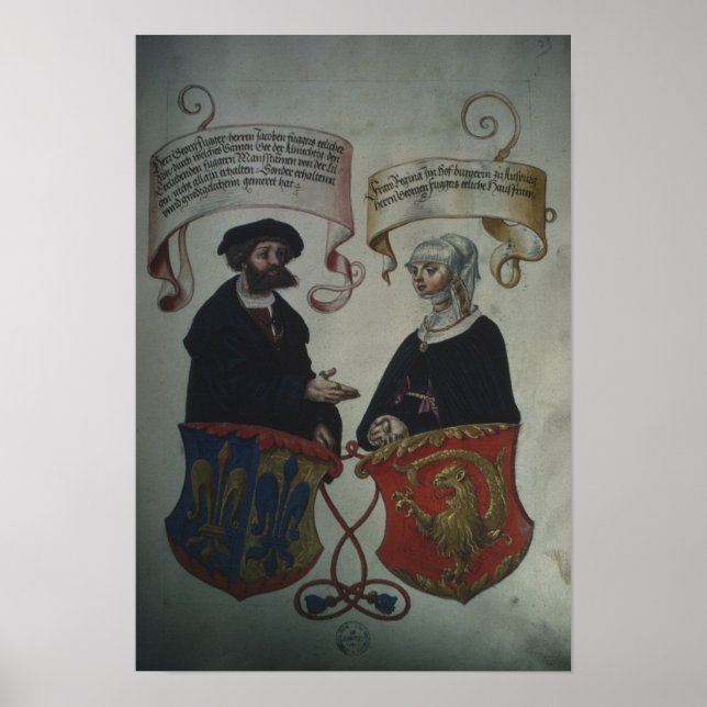 Poster Georg Fugger sua esposa Regina Imhoff, 'Geheim (Frente)