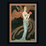 Poster George Barbier Art Deco Girl com Peacock 12 x 16<br><div class="desc">Belo Impressão de Arte por Barbier 12 x 16</div>