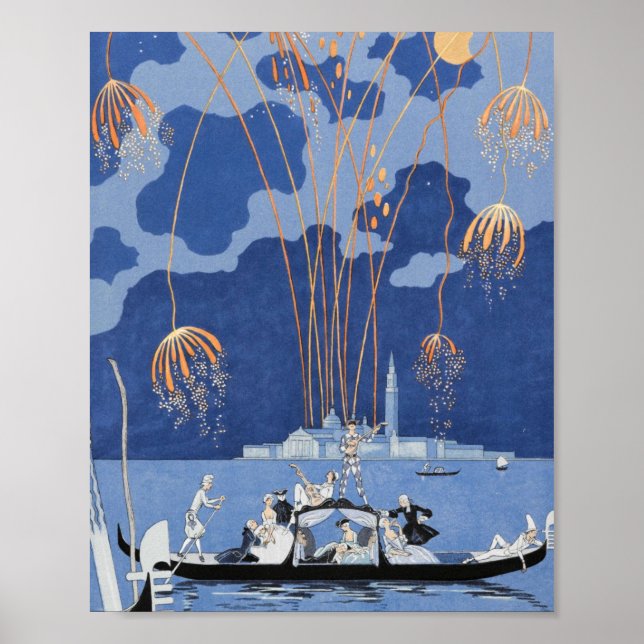 Poster George Barbier Fireworks Em Veneza 1924 (Frente)