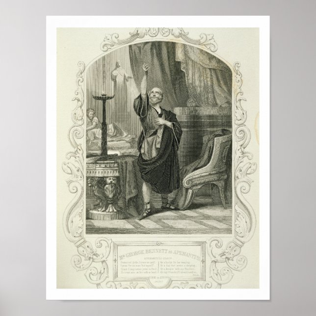 Poster George Bennett como Apemantus, Ato I Cena 2, em (Frente)