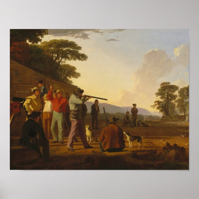 Poster George Caleb Bingham - Shooting for the Beef (Frente)