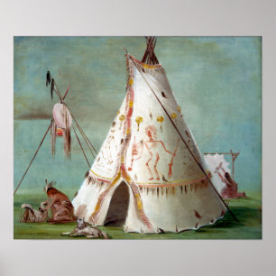 Poster George Catlin Crow Lodge de 25 Buffalo