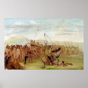 Poster George Catlin é autotorturado em religioso Sioux