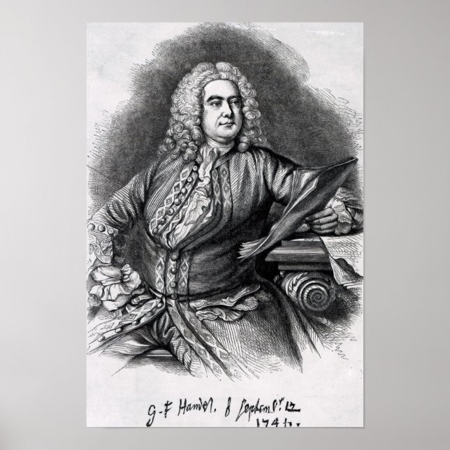 Pôster George Frederick Handel, 1749 (Frente)
