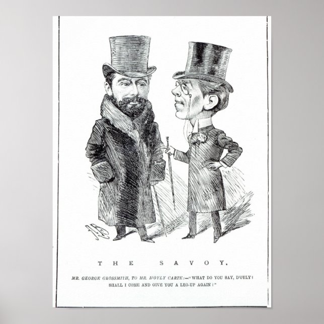 Poster George Grossmith Jnr e Richard D'Oyly Carte (Frente)