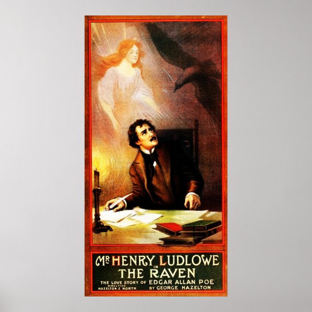 Pôster George Hazelton é o Raven Edgar Allan Poe 1908 (Frente)