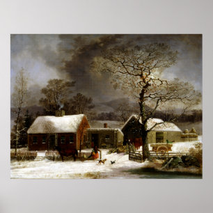 Poster George Henry Durrie Winter Scene em New Haven