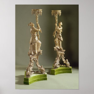 Pôster George II chinoiserie torcheres, c.1750