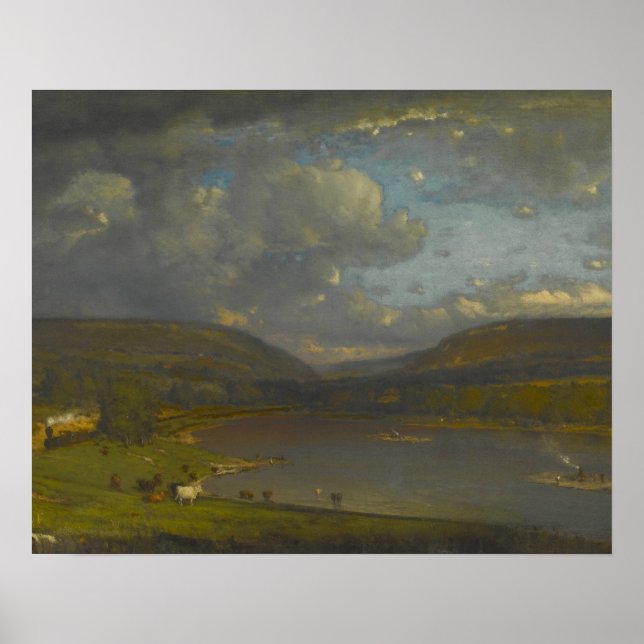 Pôster George Inness - No Rio Delaware (Frente)